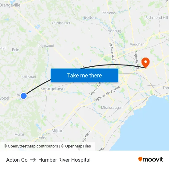 Acton Go to Humber River Hospital map