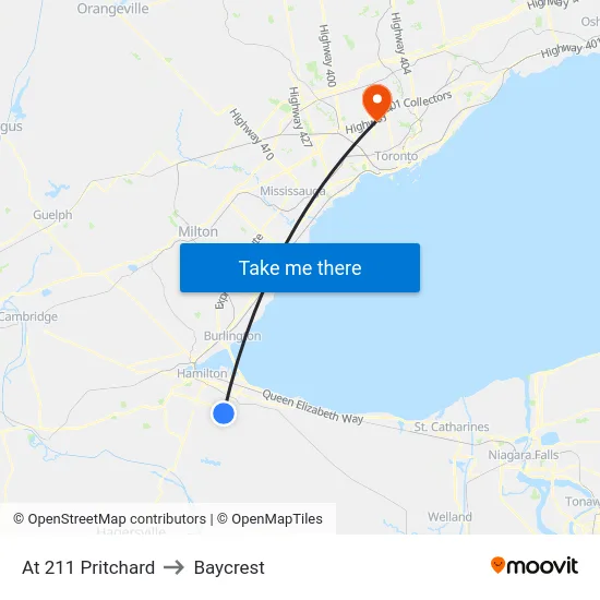At 211 Pritchard to Baycrest map