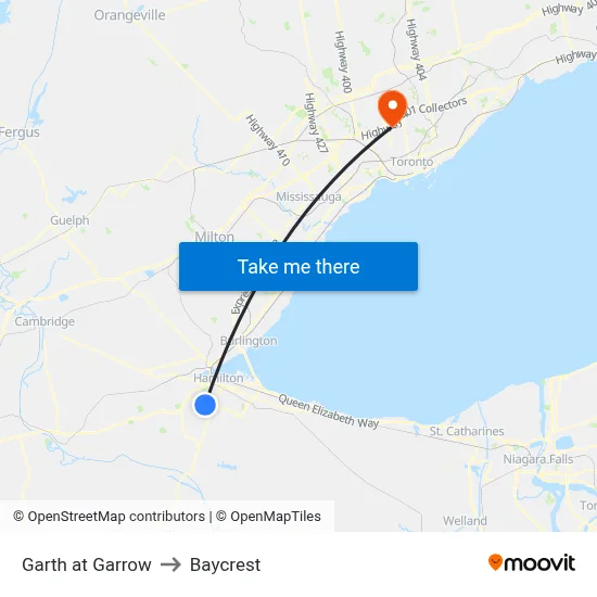 Garth at Garrow to Baycrest map