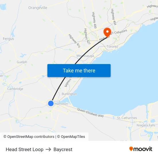 Head Street Loop to Baycrest map