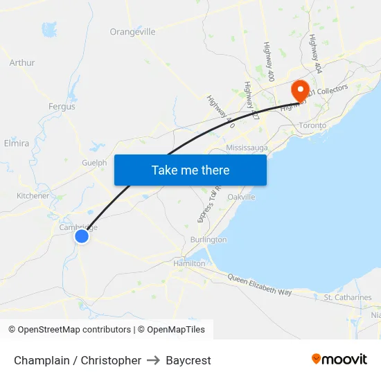 Champlain / Christopher to Baycrest map