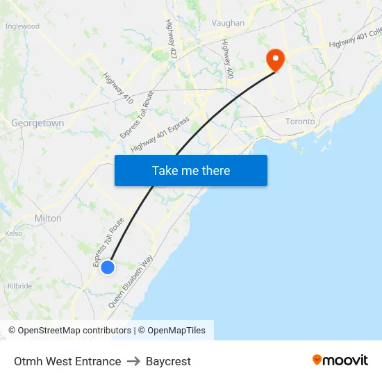 Otmh West Entrance to Baycrest map