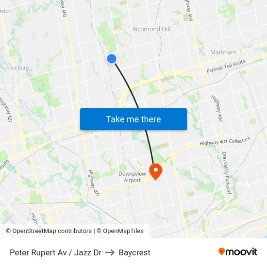 Peter Rupert Av / Jazz Dr to Baycrest map