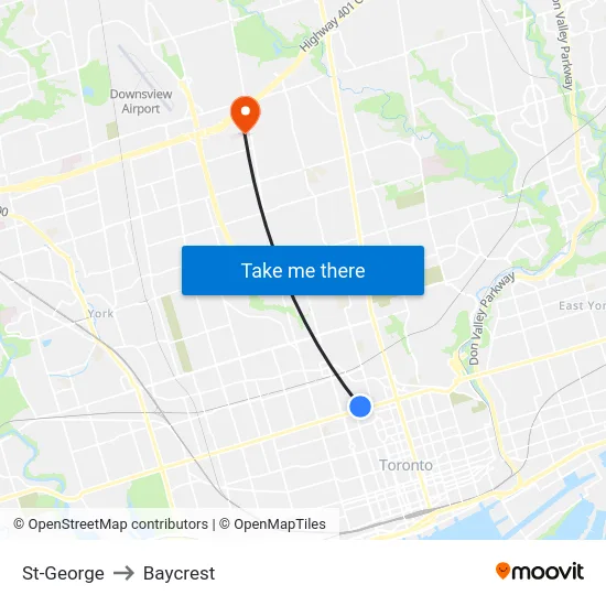St-George to Baycrest map