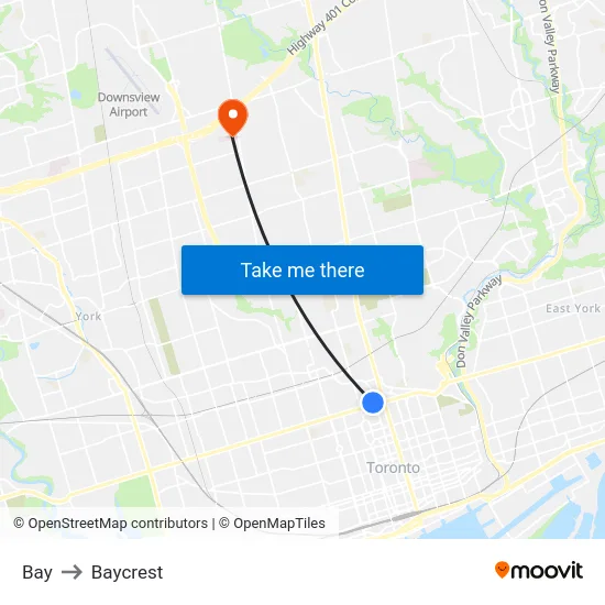 Bay to Baycrest map