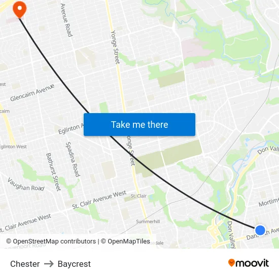 Chester to Baycrest map