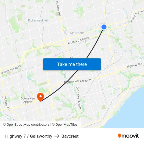 Highway 7 / Galsworthy to Baycrest map