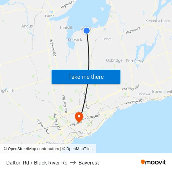 Dalton Rd / Black River Rd to Baycrest map