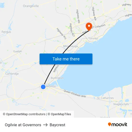 Ogilvie at Governors to Baycrest map