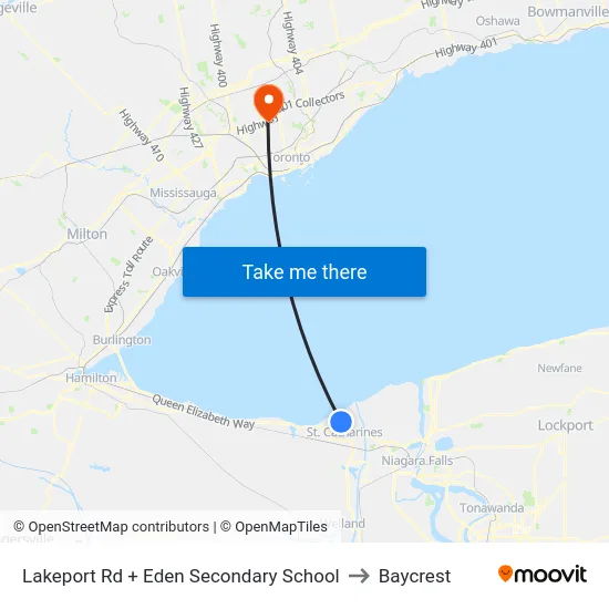 Lakeport Rd + Eden Secondary School to Baycrest map