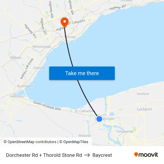 Dorchester Rd + Thorold Stone Rd to Baycrest map