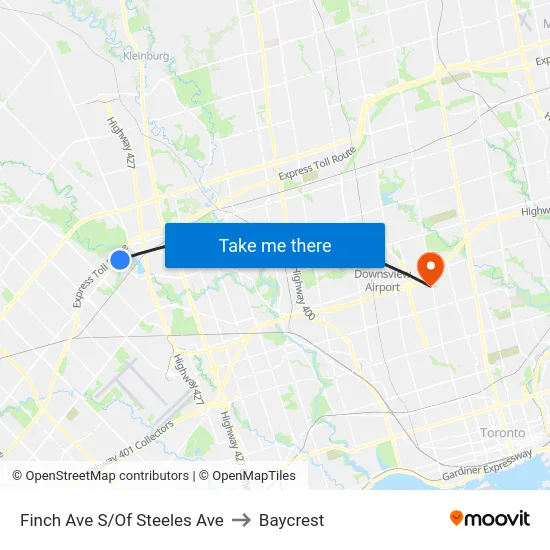 Finch Ave S/Of Steeles Ave to Baycrest map