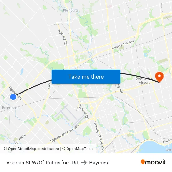 Vodden St W/Of Rutherford Rd to Baycrest map