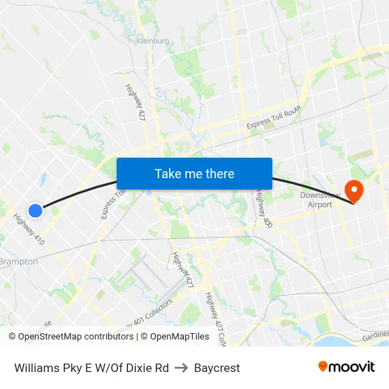 Williams Pky E W/Of Dixie Rd to Baycrest map