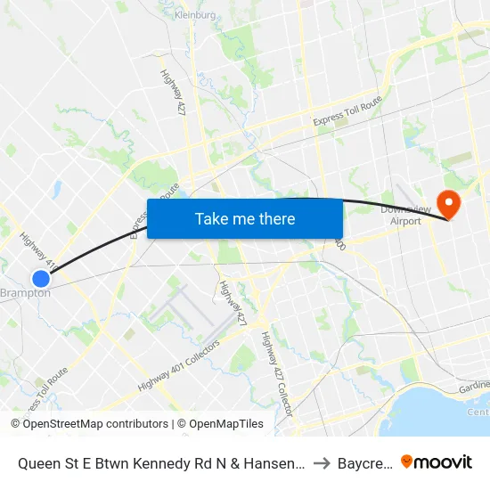 Queen St E Btwn Kennedy Rd N & Hansen Rd to Baycrest map