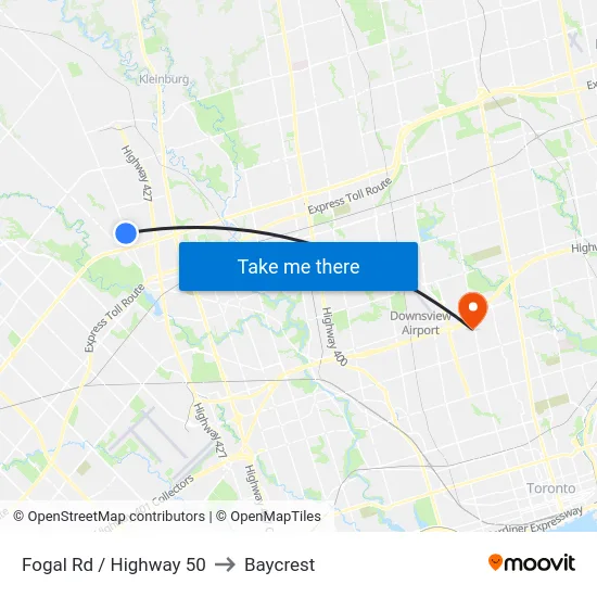Fogal Rd / Highway 50 to Baycrest map