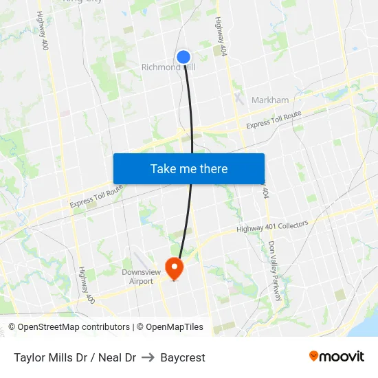 Taylor Mills Dr / Neal Dr to Baycrest map