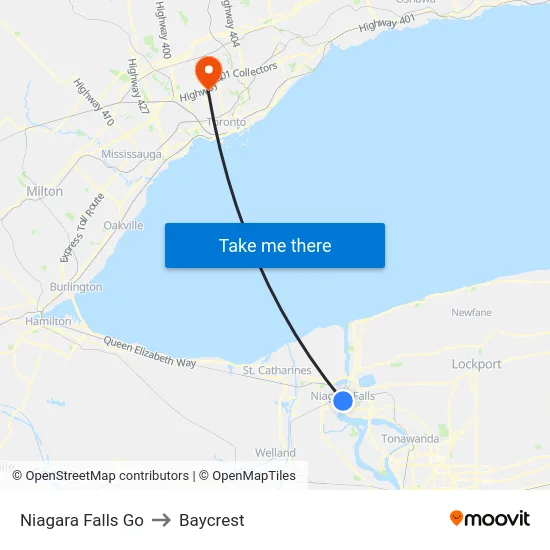 Niagara Falls Go to Baycrest map