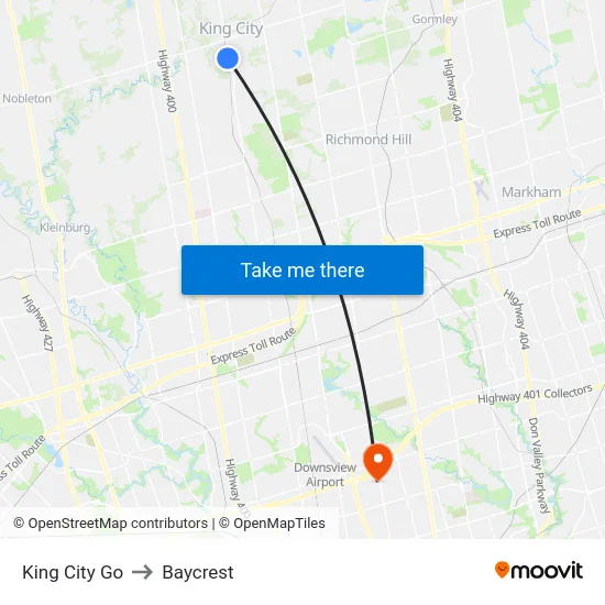 King City Go to Baycrest map
