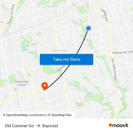Old Cummer Go to Baycrest map