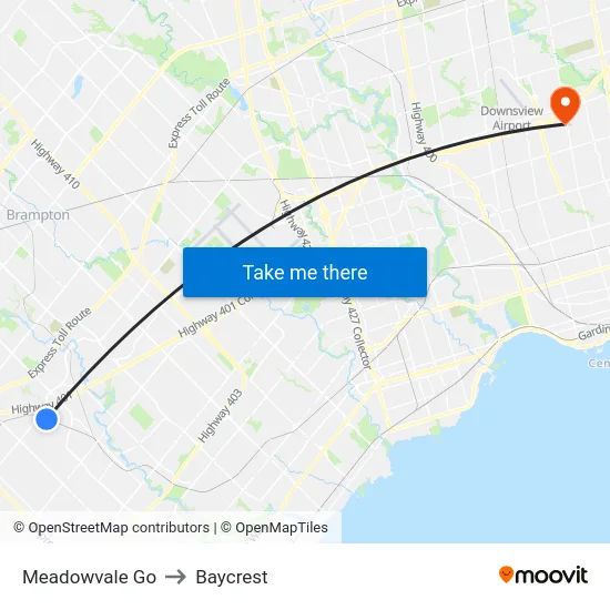 Meadowvale Go to Baycrest map