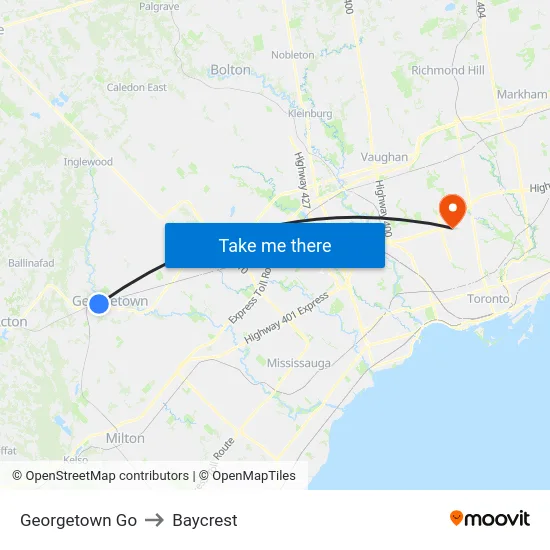 Georgetown Go to Baycrest map