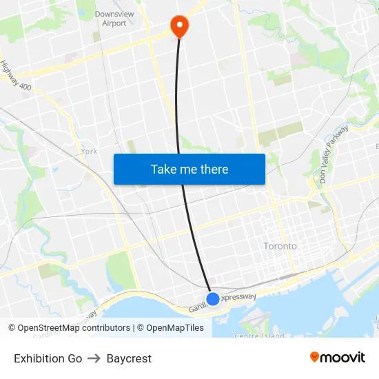 Exhibition Go to Baycrest map