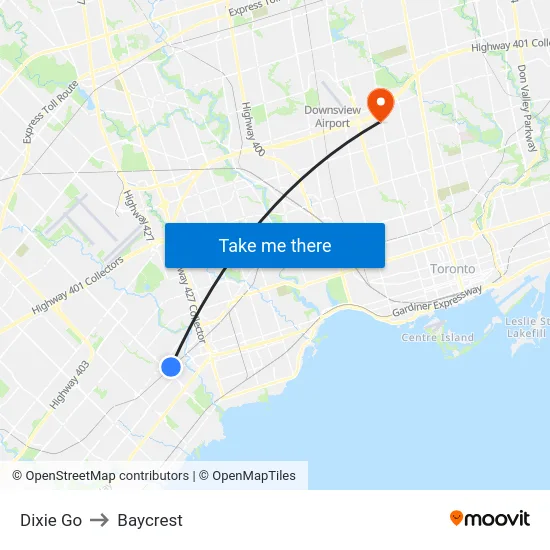 Dixie Go to Baycrest map