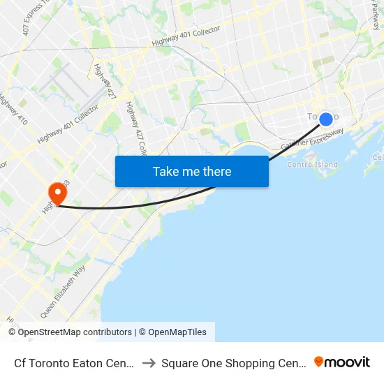 Cf Toronto Eaton Centre to Square One Shopping Centre map