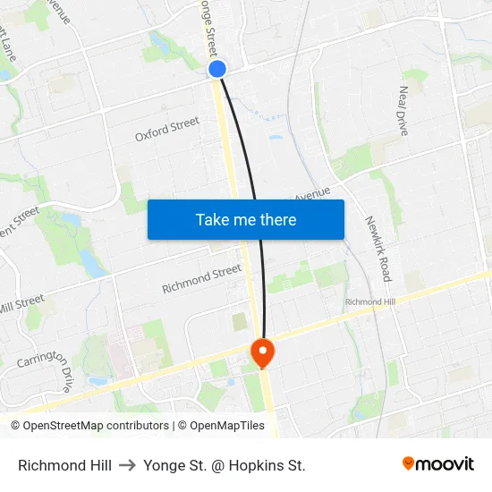 Richmond Hill to Yonge St. @ Hopkins St. map