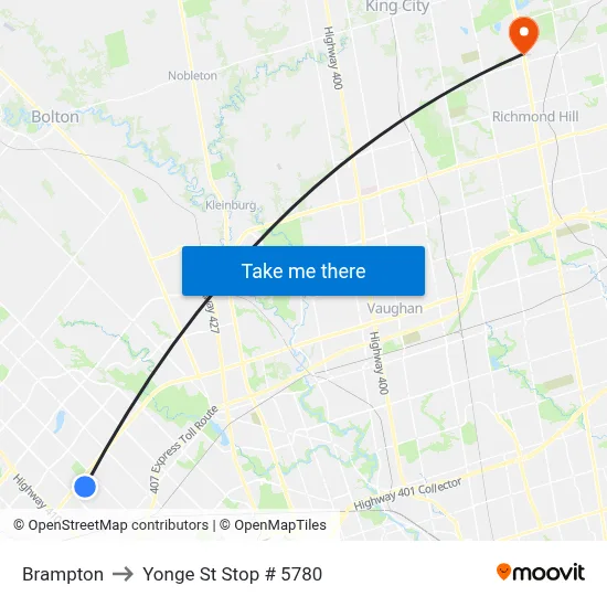 Brampton to Yonge St Stop # 5780 map