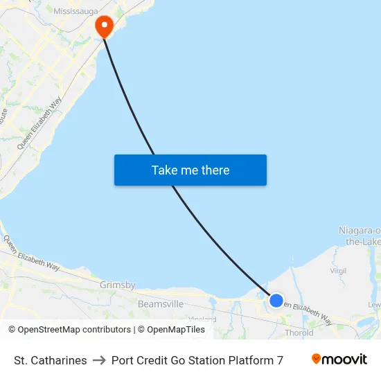 St. Catharines to Port Credit Go Station Platform 7 map