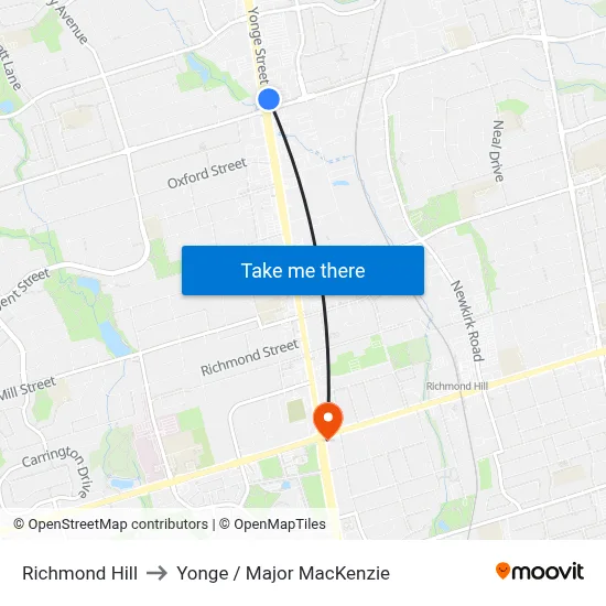 Richmond Hill to Yonge / Major MacKenzie map