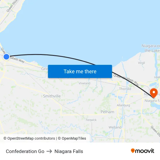 Confederation Go to Niagara Falls map