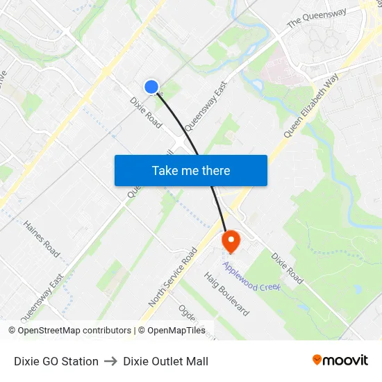 Dixie GO Station to Dixie Outlet Mall map
