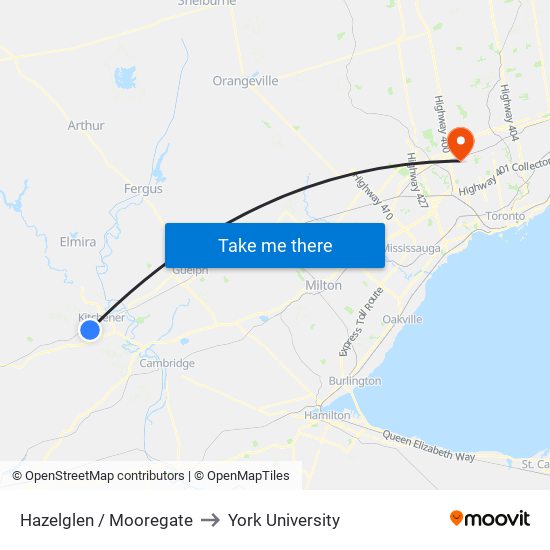 Hazelglen / Mooregate to York University map