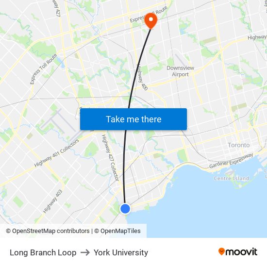 Long Branch Loop to York University map