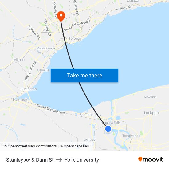 Stanley Av & Dunn St to York University map