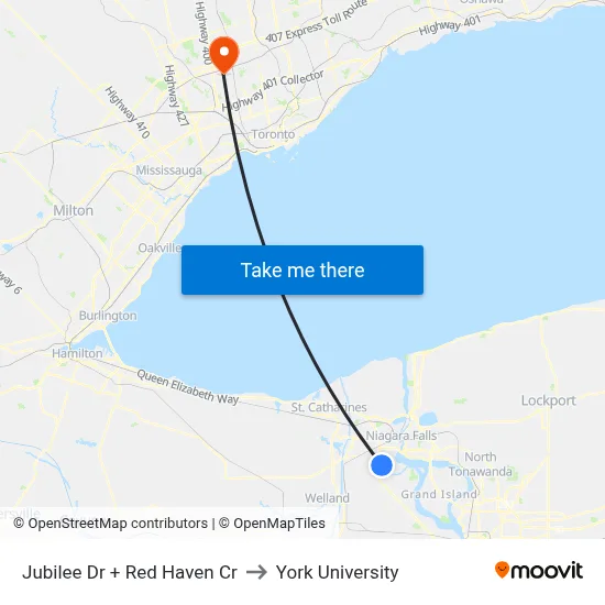 Jubilee Dr + Red Haven Cr to York University map