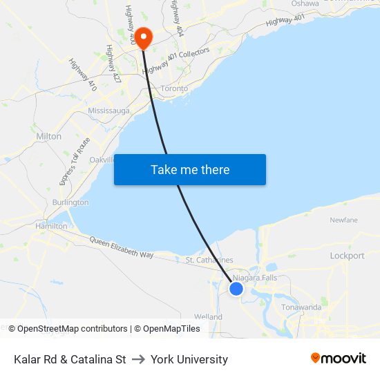 Kalar Rd & Catalina St to York University map