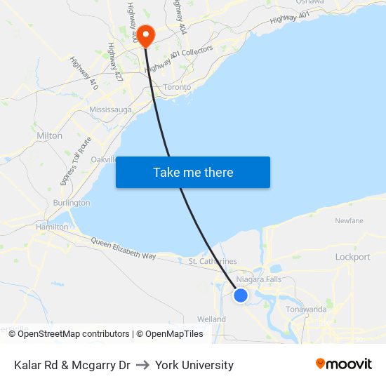 Kalar Rd & Mcgarry Dr to York University map