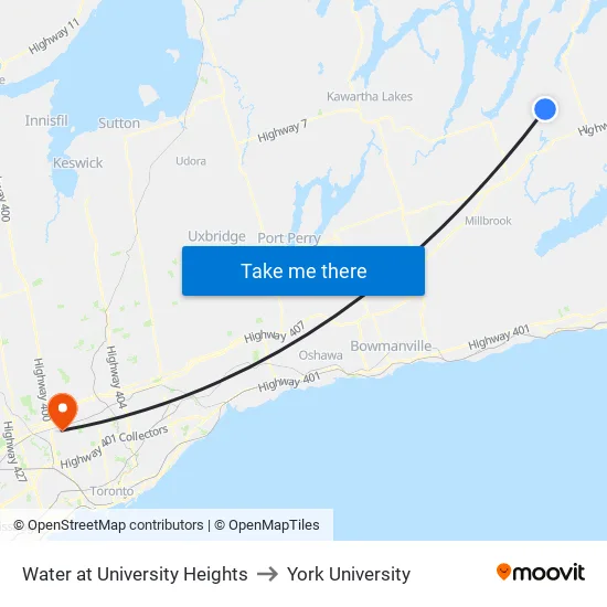 Water at University Heights to York University map