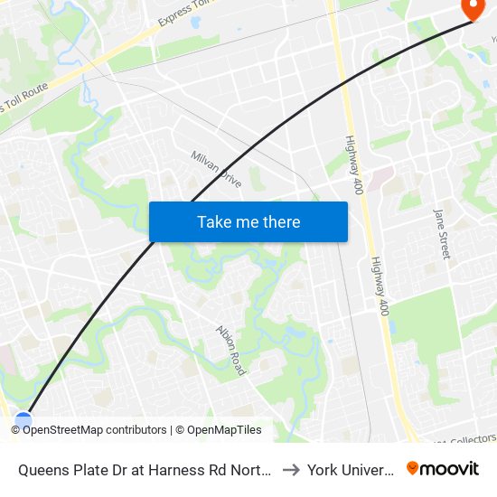 Queens Plate Dr at Harness Rd North Side to York University map