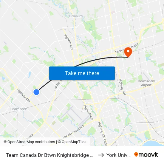 Team Canada Dr Btwn Knightsbridge & Peel Cente Dr to York University map