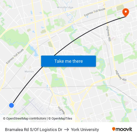 Bramalea Rd S/Of Logistics Dr to York University map