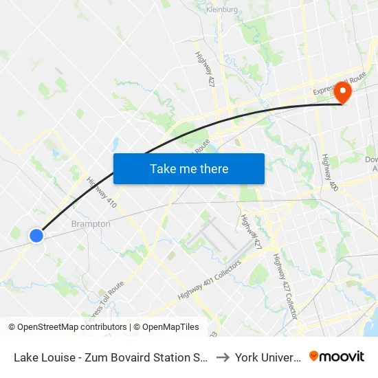 Lake Louise - Zum Bovaird Station Stop Eb to York University map