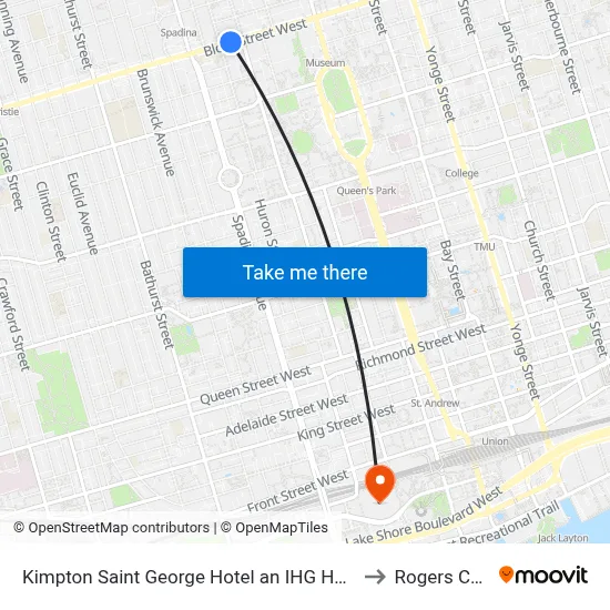 Kimpton Saint George Hotel an IHG Hotel Toronto to Rogers Centre map