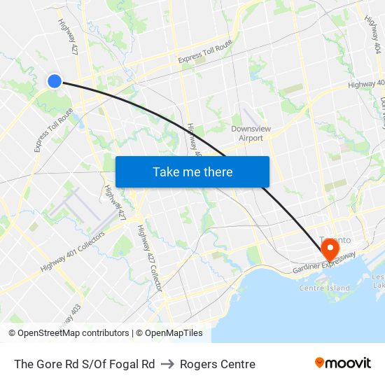 The Gore Rd S/Of Fogal Rd to Rogers Centre map