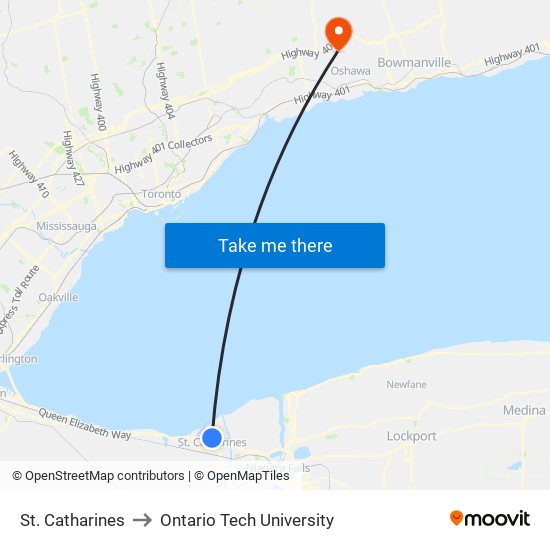 St. Catharines to St. Catharines map