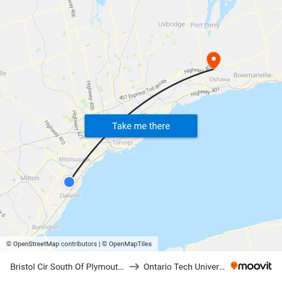 Bristol Cir South Of Plymouth Dr to Ontario Tech University map